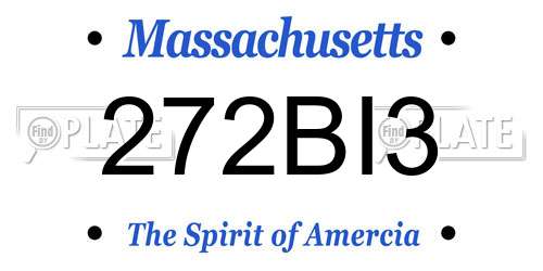 272BI3 Massachusetts License Plate