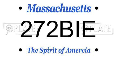 272BIE Massachusetts License Plate
