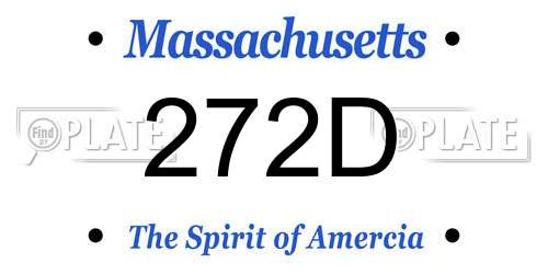272D Massachusetts License Plate