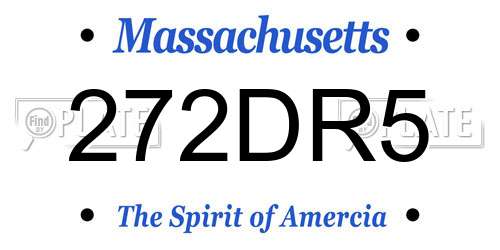 272DR5 Massachusetts License Plate