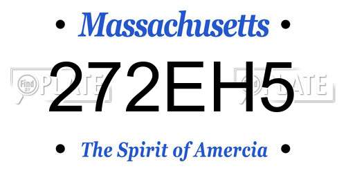 272EH5 Massachusetts License Plate