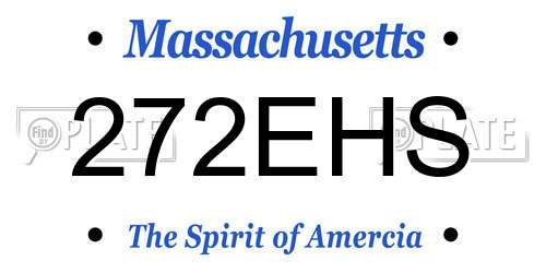 272EHS Massachusetts License Plate