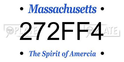 272FF4 Massachusetts License Plate
