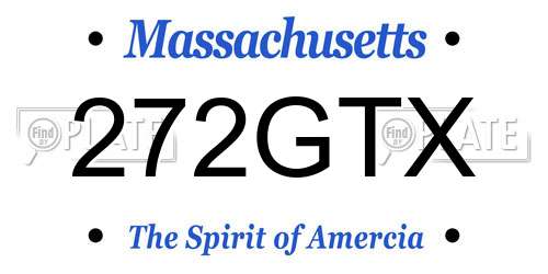 272GTX Massachusetts License Plate