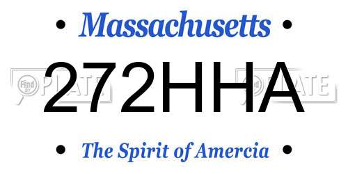 272HHA Massachusetts License Plate