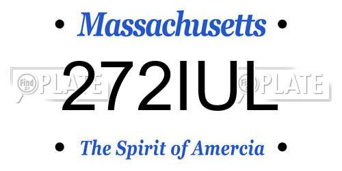 272IUL Massachusetts License Plate
