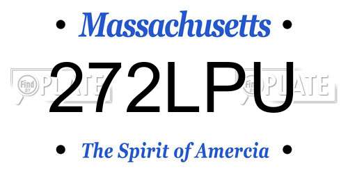 272LPU Massachusetts License Plate