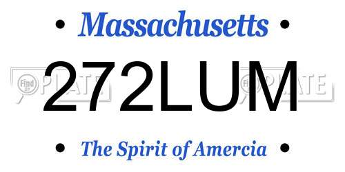 272LUM Massachusetts License Plate