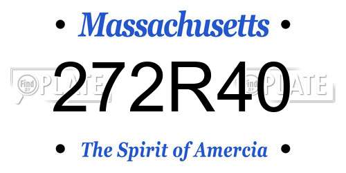 272R40 Massachusetts License Plate