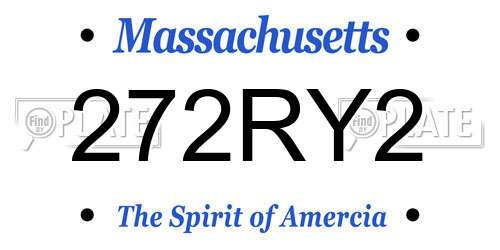 272RY2 Massachusetts License Plate