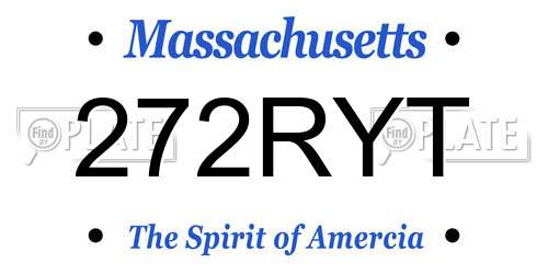 272RYT Massachusetts License Plate