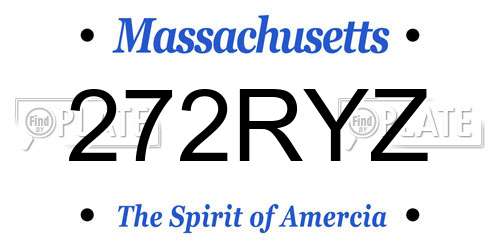 272RYZ Massachusetts License Plate