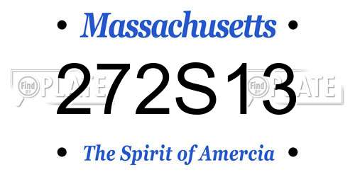 272S13 Massachusetts License Plate