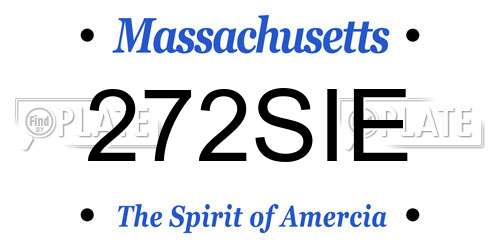 272SIE Massachusetts License Plate