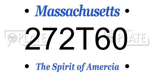 272T60 Massachusetts License Plate