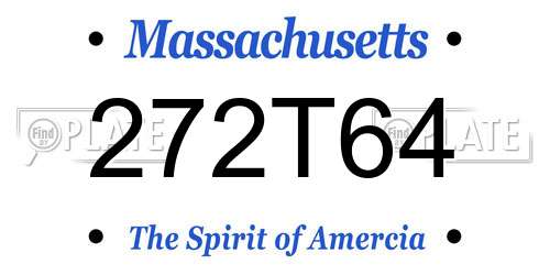 272T64 Massachusetts License Plate