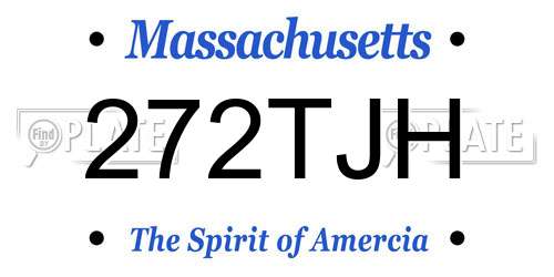 272TJH Massachusetts License Plate