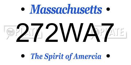 272WA7 Massachusetts License Plate