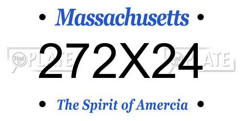272X24 Massachusetts License Plate