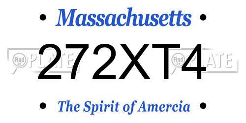 272XT4 Massachusetts License Plate