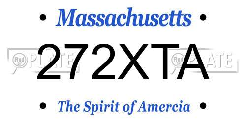 272XTA Massachusetts License Plate