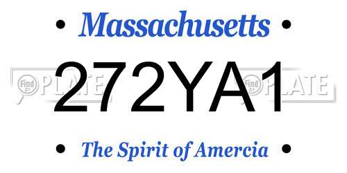 272YA1 Massachusetts License Plate