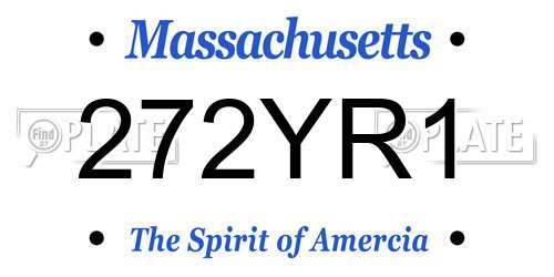272YR1 Massachusetts License Plate