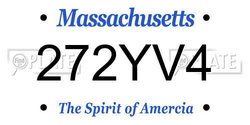 272YV4 Massachusetts License Plate