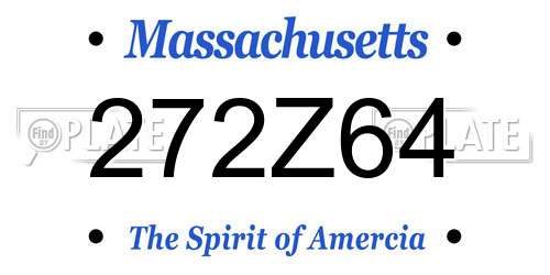 272Z64 Massachusetts License Plate