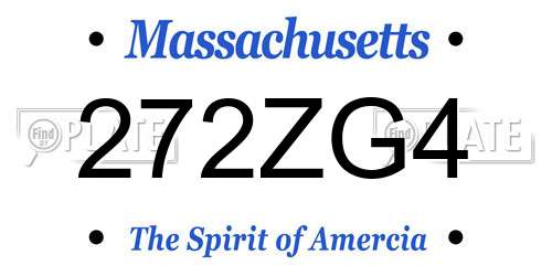 272ZG4 Massachusetts License Plate