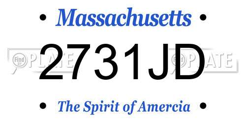 2731JD Massachusetts License Plate