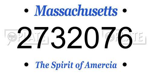 2732076 Massachusetts License Plate