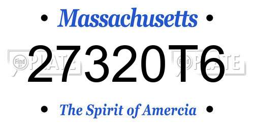 27320T6 Massachusetts License Plate