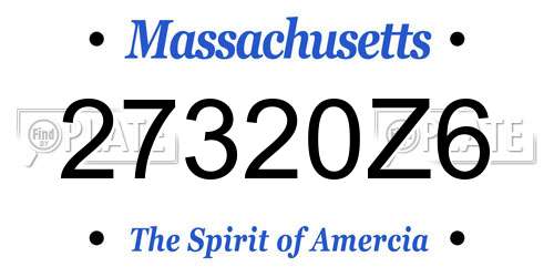 27320Z6 Massachusetts License Plate