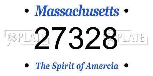 27328 Massachusetts License Plate