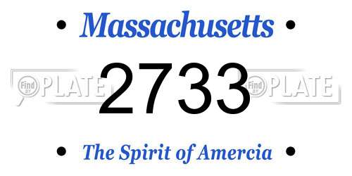 2733 Massachusetts License Plate