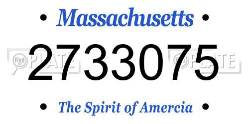 2733075 Massachusetts License Plate