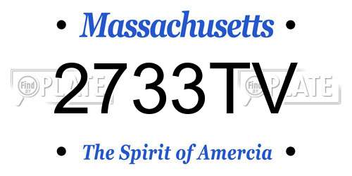 2733TV Massachusetts License Plate