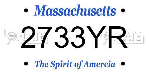 2733YR Massachusetts License Plate