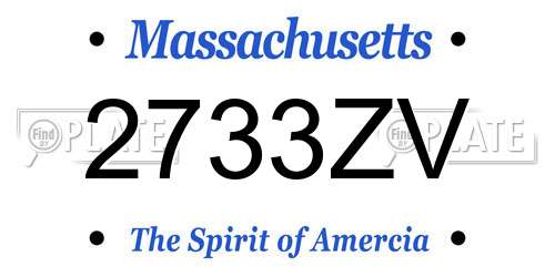 2733ZV Massachusetts License Plate
