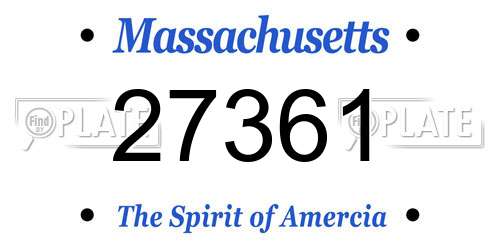 27361 Massachusetts License Plate