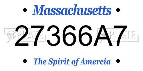 27366A7 Massachusetts License Plate