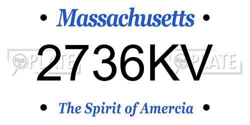 2736KV Massachusetts License Plate