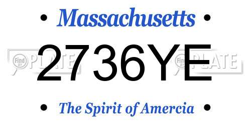 2736YE Massachusetts License Plate