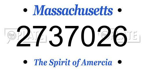 2737026 Massachusetts License Plate