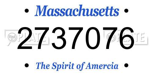 2737076 Massachusetts License Plate