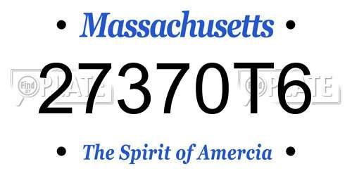27370T6 Massachusetts License Plate