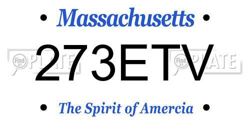 273ETV Massachusetts License Plate