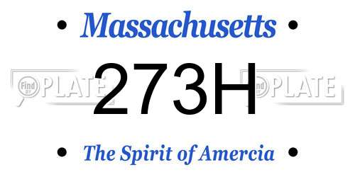 273H Massachusetts License Plate