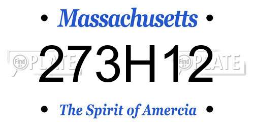 273H12 Massachusetts License Plate